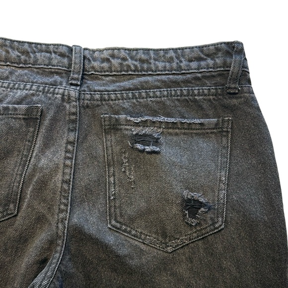 BP Low Waist Wide Leg Jeans Size 26 Sunwashed Black Distressed - Picture 6 of 8